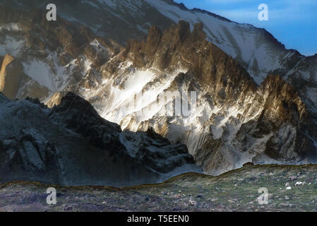 Das Paine massiv vom See Grau gesehen, Torres del Paine NP, Chile Stockfoto