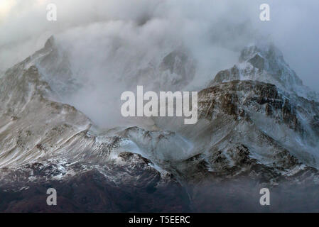 Das Paine massiv vom See Grau gesehen, Torres del Paine NP, Chile Stockfoto