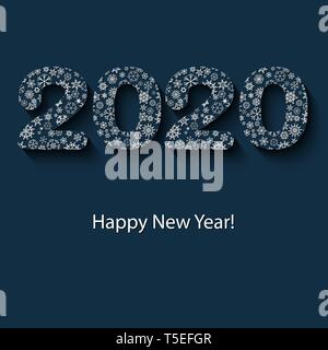 2020 Design für das Neue Jahr. Frohes neues Jahr 2020. Jahr der Ratte. Happy Holidays card Design. Vector Illustration Stock Vektor