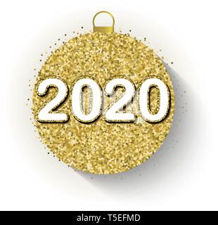 Frohes neues Jahr 2020. Jahr der Ratte. Hand Schrift geschrieben. Happy Holidays card Design. Vector Illustration Stock Vektor