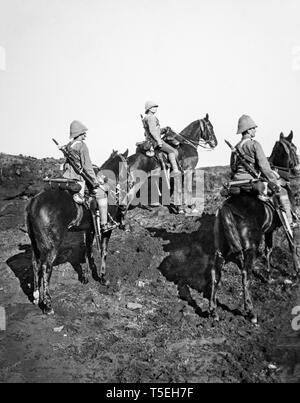 Soldaten der britischen 13 Husaren auf Outpost pflicht während der burenkrieg im Südlichen Afrika. Stockfoto