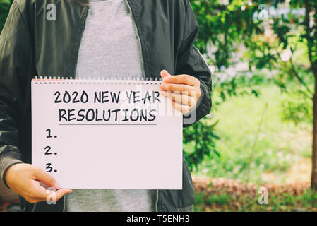 Jahr 2020 Neues Jahr Auflösung konzeptionelle Bild Stockfoto