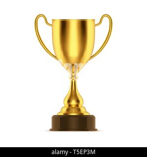 3d Gold Trophäe oder Schale für Meister. Sport Award Stock Vektor