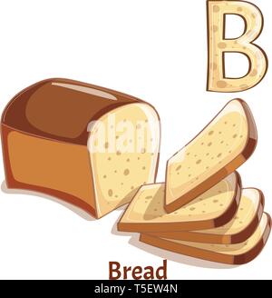 Vektor Buchstaben B. Brot Stock Vektor