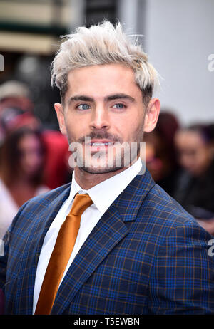 Zac Efron an der Extrem Böse, erschreckend Bösen und Gemeinen Europäischen Premiere auf das Curzon Mayfair, London statt. Stockfoto