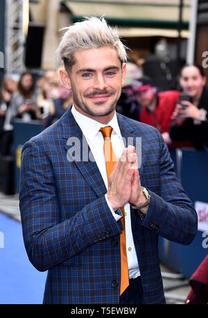 Zac Efron an der Extrem Böse, erschreckend Bösen und Gemeinen Europäischen Premiere auf das Curzon Mayfair, London statt. Stockfoto