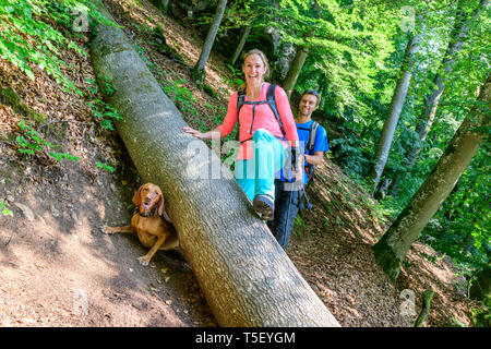 Abenteuer Wanderung in der Nähe von Dollnstein in Bayern Stockfoto