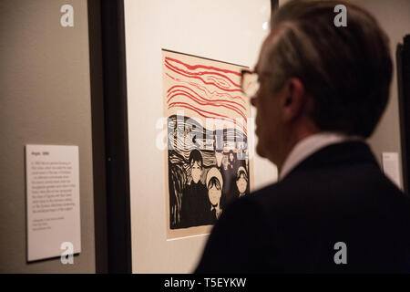 "Edvard Munch: Love and Angst"-Ausstellung, British Museum, London, England, Großbritannien Stockfoto