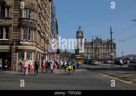 Princes Street, Edinburgh, Balmoral Hotel, ehemals die North British Station Hotel, Scotland, UK Stockfoto