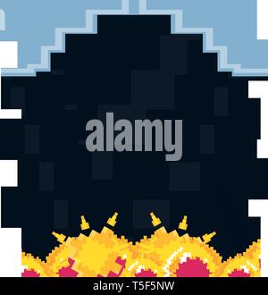 Video Spiel pixelate Szene Vector Illustration Design Stock Vektor