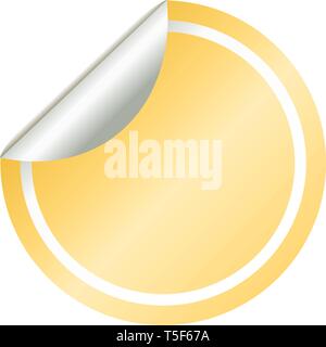 Leere Gold Circle Aufkleber auf einem weißen Hintergrund Vektor. Stock Vektor