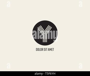 Buchstabe Y logo Vorlage. Linie vektor Symbol Stock Vektor