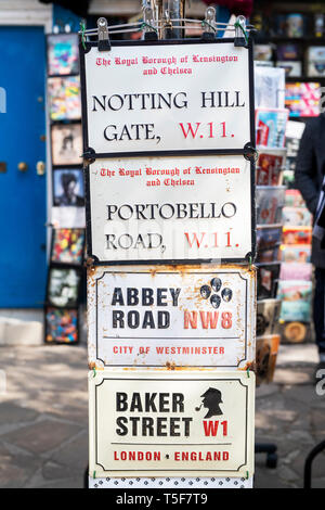 London Tourist Souvenir Straße Zeichen Stockfoto