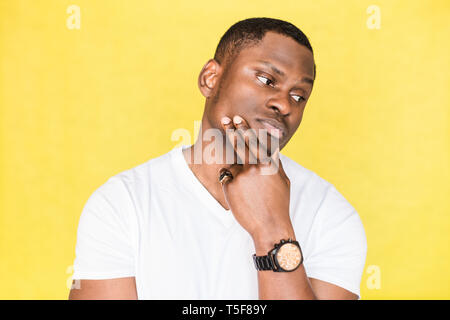 Portrait einer afrikanischen amerikanischen Mann, Stress, Probleme bei der Arbeit. Stockfoto