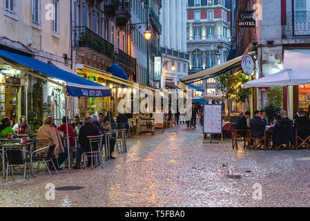 Rua Do Jardim Regedor Fußgängerzone im Stadtzentrum von Lissabon, Portugal Stockfoto