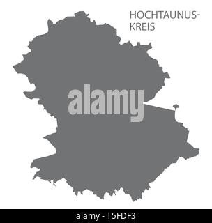 Hochtaunuskreis gray county Karte von Hessen Deutschland Stock Vektor