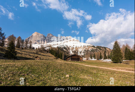 Malerischen Panorama der Rosengartengruppe (ital. Cima Rosengarten), Dolomiten, Italien Stockfoto
