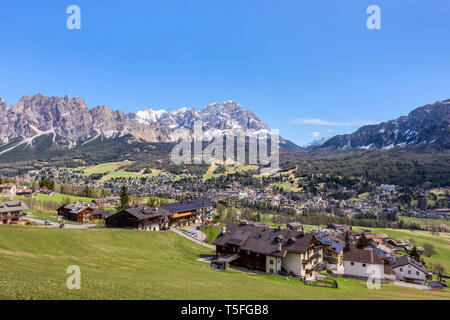 Cortina D'Ampezzo in den Dolomiten Alpen, Südtirol, Italien Stockfoto