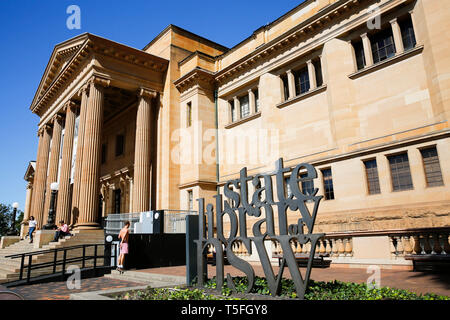 Staatsbibliothek NSW und Sandstein Mitchell Flügel in die Innenstadt von Sydney, New South Wales, Australien Stockfoto