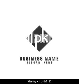 PK schreiben Logo, Initial pk logo Schablone, Logo Design. Stock Vektor