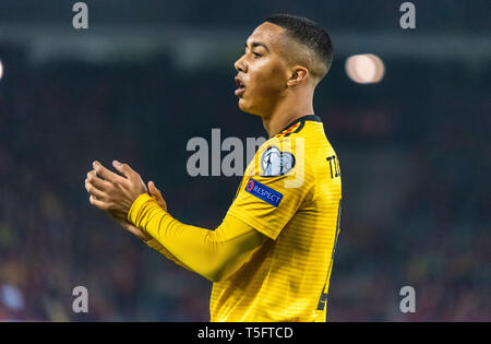 Brüssel, Belgien - 21. März 2019. Belgien Fußball Nationalmannschaft Mittelfeldspieler Youri Thielemans während der UEFA EURO 2020 Qualifikation Belgien vs Ru Stockfoto