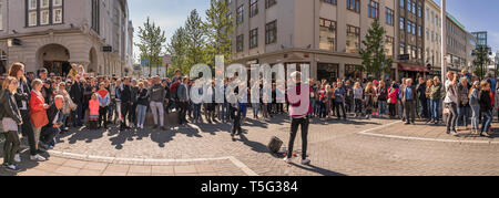 Animateure, kulturellen Tag, Sommerfest, Reykjavik, Island Stockfoto