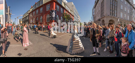 Animateure, kulturellen Tag, Sommerfest, Reykjavik, Island Stockfoto