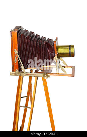 Eine alte Kamera - auf weißem Hintergrund Stockfoto