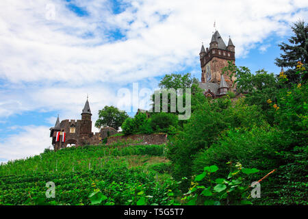 Burg Cochem, einer Stadt an der Mosel in Deutschland. Stockfoto