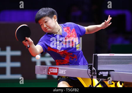 HUNGEXPO Budapest Fair Center, Budapest, Ungarn. 24 Apr, 2019. Sun Yingsha (CHN), 24. April 2019 - Tischtennis: 2019 Welt Tischtennis Meisterschaften Frauen singles 32 Runde an hungexpo Budapest Fair Center, Budapest, Ungarn. Credit: Sho Tamura/LBA SPORT/Alamy leben Nachrichten Stockfoto