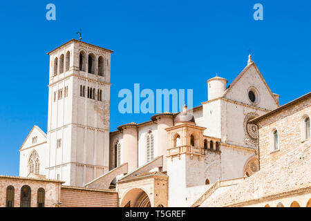 Italien, Umbrien, Assisi, Basilika des Heiligen Franziskus von Assisi Stockfoto