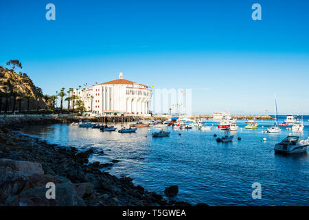 USA, New Jersey, Channel Islands, Santa Catalina Island, Avalon, Casino am Hafen Stockfoto