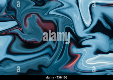 Marmoriert Blau abstrakt Hintergrund. Flüssige Textur Marmor Muster. Fluid Kunst Stockfoto