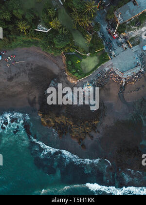 Indonesien, Bali, Luftaufnahme von Pererenan Strand, Gajah Mina Statue Stockfoto