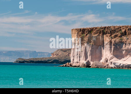 Sandsteinfelsen, Espiritu Santo, Baja California Sur, Mexiko. Stockfoto