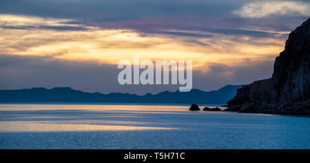 Sonnenuntergang, Espiritu Santo, Baja California Sur, Mexiko. Stockfoto