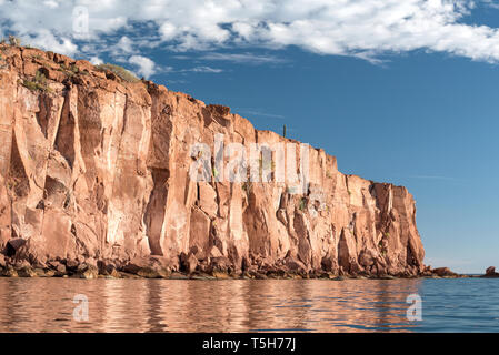 Sea Cliff & Reflexion, Espiritu Santo, Baja California Sur, Mexiko Stockfoto