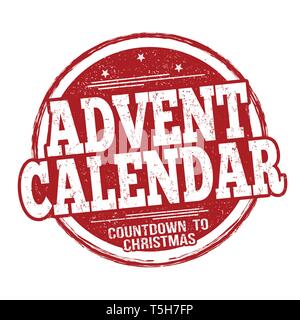 Adventskalender Zeichen oder Stempel auf weißem Hintergrund, Vector Illustration Stock Vektor