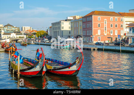 Boot auf Canal in Venedig von Aveiro, Portugal, Stockfoto