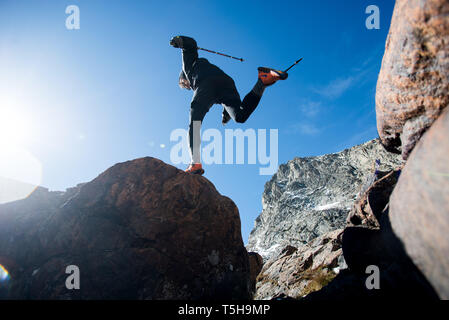 Sportler Trail Running In den Bergen von Colorado Stockfoto