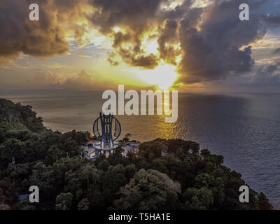 Sonnenuntergang in 0 Kilometer von Indonesien, Sabang Stockfoto