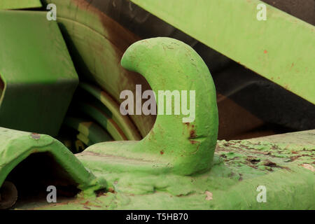 Große schwarze Metall Haken auf einen Zug zu ziehen, etwas schweres Hochauflösende Bilder Galerie. Stockfoto