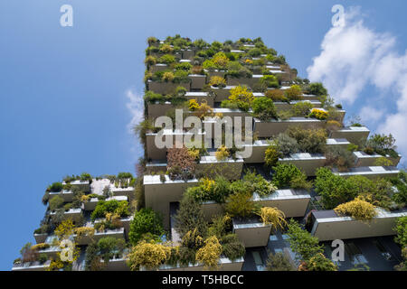 Die vertikale Wald (Bosco Verticale), Wohntürme in Porta Nuova Viertel in Mailand Stockfoto