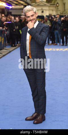 Foto muss Gutgeschrieben © Alpha Presse 079965 24/04/2019 Zac Efron extrem Bösen erschreckend Bösen und Gemeinen europäische Premiere in London Stockfoto