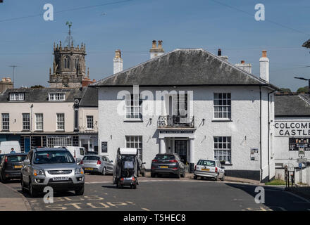 Blick auf das Dorf, die Kirche des hl. Andreas, Colyton, Devon. Großbritannien Stockfoto