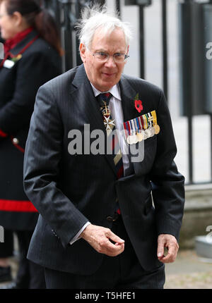 Der Herzog von Gloucester besucht die Anzac Day Service des Gedenkens und Danksagung an der Westminster Abbey, London. Stockfoto