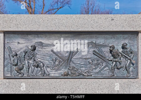 Relief Panel des Zweiten Weltkriegs Memorial in Washington DC Stockfoto