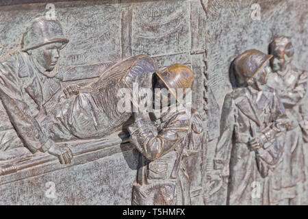 Relief Panel des Zweiten Weltkriegs Memorial in Washington DC Stockfoto