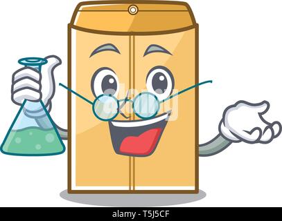 Professor cartoon Umschlag Mailer im Beutel Stock Vektor