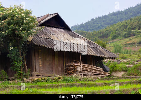 Ländlichen Bauernhof Haus in SaPa, Vietnam, Asien Stockfoto